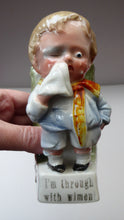 Load image into Gallery viewer, THROUGH WITH WOMEN: Rare &amp; Quirky Late 19th Century German Porcelain Fairing / Figurine
