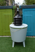 Load image into Gallery viewer, UNUSUAL MASSIVE Vintage Concrete 1960s or 1970s Table Lamp. Exterior with Shiny Chocolate Colour Glaze
