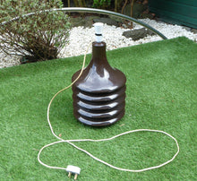 Load image into Gallery viewer, UNUSUAL MASSIVE Vintage Concrete 1960s or 1970s Table Lamp. Exterior with Shiny Chocolate Colour Glaze
