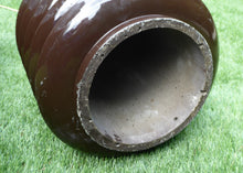 Load image into Gallery viewer, UNUSUAL MASSIVE Vintage Concrete 1960s or 1970s Table Lamp. Exterior with Shiny Chocolate Colour Glaze

