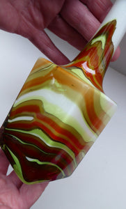 ITALIAN V.B. Opaline Glass Marble / Agate Pattern Glass Vase
