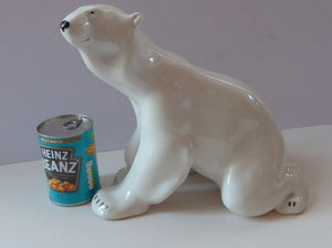 MASSIVE: Vintage Russian / LOMONOSOV Imperial Porcelain Factory White POLAR Bear. Height 10 1/2 inches