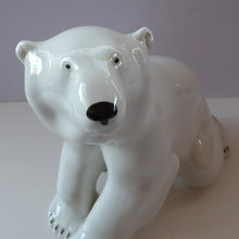 Load image into Gallery viewer, MASSIVE: Vintage Russian / LOMONOSOV Imperial Porcelain Factory White POLAR Bear. Height 10 1/2 inches
