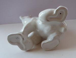 MASSIVE: Vintage Russian / LOMONOSOV Imperial Porcelain Factory White POLAR Bear. Height 10 1/2 inches