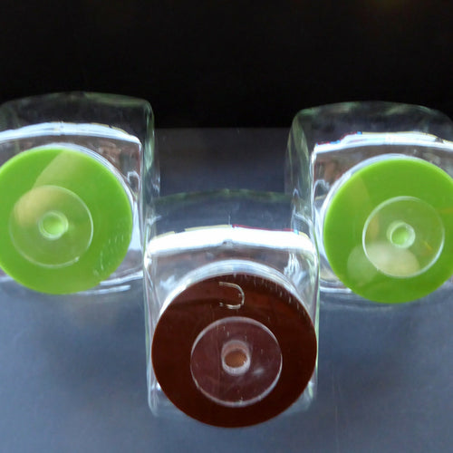 Three Large Clear Glass Storage or Sweetie Jars with Perspex Fitted Lids