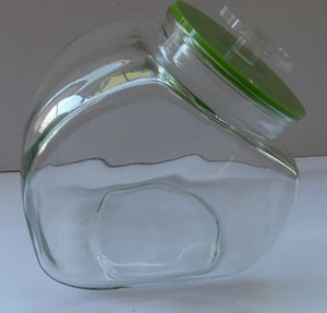 Three Large Clear Glass Storage or Sweetie Jars with Perspex Fitted Lids