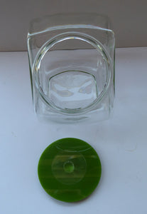 Three Large Clear Glass Storage or Sweetie Jars with Perspex Fitted Lids