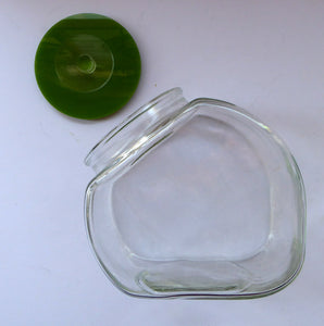 Three Large Clear Glass Storage or Sweetie Jars with Perspex Fitted Lids