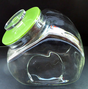 Three Large Clear Glass Storage or Sweetie Jars with Perspex Fitted Lids