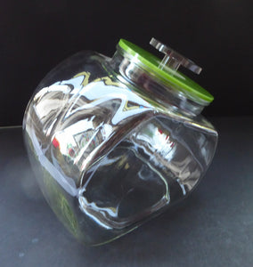 Three Large Clear Glass Storage or Sweetie Jars with Perspex Fitted Lids