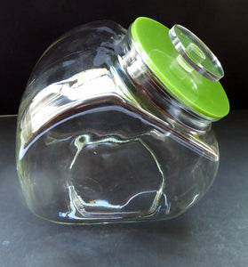 Three Large Clear Glass Storage or Sweetie Jars with Perspex Fitted Lids