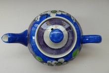 Load image into Gallery viewer, SCOTTISH POTTERY. Rare MakMerry Hand-Painted Teapot with White Prunus Blossoms and Blue Background. Excellent Condition
