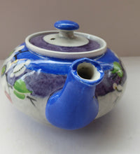 Load image into Gallery viewer, SCOTTISH POTTERY. Rare MakMerry Hand-Painted Teapot with White Prunus Blossoms and Blue Background. Excellent Condition
