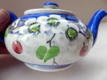 Load image into Gallery viewer, SCOTTISH POTTERY. Rare MakMerry Hand-Painted Teapot with White Prunus Blossoms and Blue Background. Excellent Condition
