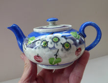Load image into Gallery viewer, SCOTTISH POTTERY. Rare MakMerry Hand-Painted Teapot with White Prunus Blossoms and Blue Background. Excellent Condition
