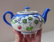 Load image into Gallery viewer, SCOTTISH POTTERY. Rare MakMerry Hand-Painted Teapot with White Prunus Blossoms and Blue Background. Excellent Condition
