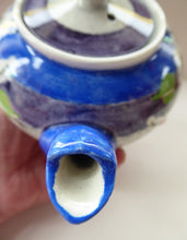 Load image into Gallery viewer, SCOTTISH POTTERY. Rare MakMerry Hand-Painted Teapot with White Prunus Blossoms and Blue Background. Excellent Condition
