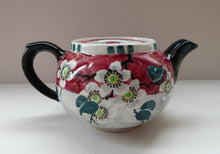 Load image into Gallery viewer, SCOTTISH POTTERY. Rare MakMerry Hand-Painted Teapot with White Prunus Blossoms and Pink Background. Excellent Condition
