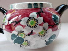 Load image into Gallery viewer, SCOTTISH POTTERY. Rare MakMerry Hand-Painted Teapot with White Prunus Blossoms and Pink Background. Excellent Condition
