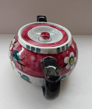 Load image into Gallery viewer, SCOTTISH POTTERY. Rare MakMerry Hand-Painted Teapot with White Prunus Blossoms and Pink Background. Excellent Condition
