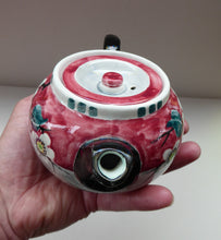 Load image into Gallery viewer, SCOTTISH POTTERY. Rare MakMerry Hand-Painted Teapot with White Prunus Blossoms and Pink Background. Excellent Condition
