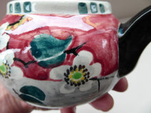 Load image into Gallery viewer, SCOTTISH POTTERY. Rare MakMerry Hand-Painted Teapot with White Prunus Blossoms and Pink Background. Excellent Condition
