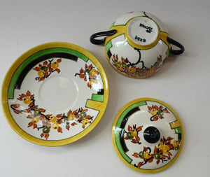 SCOTTISH POTTERY. 1930s BOUGH Pottery. Rare Twin Handled Dish & Cover - with Matching Stand. Richard Amour; Dated 1939