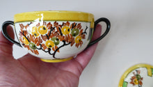 Load image into Gallery viewer, SCOTTISH POTTERY. 1930s BOUGH Pottery. Rare Twin Handled Dish &amp; Cover - with Matching Stand. Richard Amour; Dated 1939

