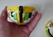 Load image into Gallery viewer, SCOTTISH POTTERY. 1930s BOUGH Pottery. Rare Twin Handled Dish &amp; Cover - with Matching Stand. Richard Amour; Dated 1939
