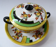 Load image into Gallery viewer, SCOTTISH POTTERY. 1930s BOUGH Pottery. Rare Twin Handled Dish &amp; Cover - with Matching Stand. Richard Amour; Dated 1939
