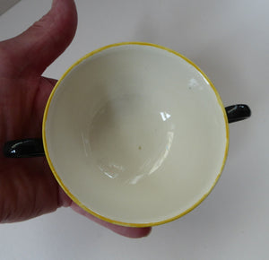 SCOTTISH POTTERY. 1930s BOUGH Pottery. Rare Twin Handled Dish & Cover - with Matching Stand. Richard Amour; Dated 1939