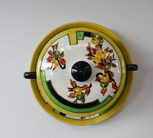 Load image into Gallery viewer, SCOTTISH POTTERY. 1930s BOUGH Pottery. Rare Twin Handled Dish &amp; Cover - with Matching Stand. Richard Amour; Dated 1939
