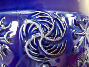 MASSIVE Blue Totem Pattern PORTMEIRION Storage Jar. Susan Williams-Ellis Design 1964: 7 3/4 inches