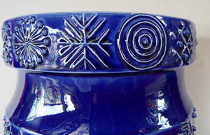 MASSIVE Blue Totem Pattern PORTMEIRION Storage Jar. Susan Williams-Ellis Design 1964: 7 3/4 inches
