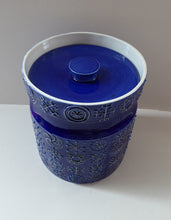 Load image into Gallery viewer, MASSIVE Blue Totem Pattern PORTMEIRION Storage Jar. Susan Williams-Ellis Design 1964: 7 3/4 inches
