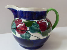 Load image into Gallery viewer, SCOTTISH POTTERY. Large Bough Pottery Jug. Hand Painted Rosy Red Apples by Richard Amour; 1920s
