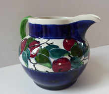 Load image into Gallery viewer, SCOTTISH POTTERY. Large Bough Pottery Jug. Hand Painted Rosy Red Apples by Richard Amour; 1920s
