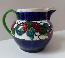 Load image into Gallery viewer, SCOTTISH POTTERY. Large Bough Pottery Jug. Hand Painted Rosy Red Apples by Richard Amour; 1920s
