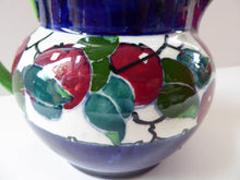 Load image into Gallery viewer, SCOTTISH POTTERY. Large Bough Pottery Jug. Hand Painted Rosy Red Apples by Richard Amour; 1920s
