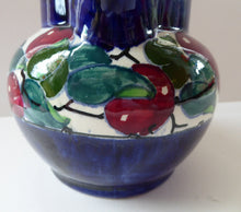 Load image into Gallery viewer, SCOTTISH POTTERY. Large Bough Pottery Jug. Hand Painted Rosy Red Apples by Richard Amour; 1920s
