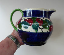 Load image into Gallery viewer, SCOTTISH POTTERY. Large Bough Pottery Jug. Hand Painted Rosy Red Apples by Richard Amour; 1920s
