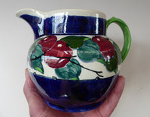 Load image into Gallery viewer, SCOTTISH POTTERY. Large Bough Pottery Jug. Hand Painted Rosy Red Apples by Richard Amour; 1920s
