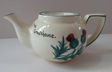 Load image into Gallery viewer, SCOTTISH POTTERY. Rare 1920s Morrison &amp; Crawford ROSSLYN Ware Miniature Teapot from Grantshouse. Hand Painted Scotch Thistles

