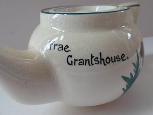 SCOTTISH POTTERY. Rare 1920s Morrison & Crawford ROSSLYN Ware Miniature Teapot from Grantshouse. Hand Painted Scotch Thistles