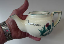 Load image into Gallery viewer, SCOTTISH POTTERY. Rare 1920s Morrison &amp; Crawford ROSSLYN Ware Miniature Teapot from Grantshouse. Hand Painted Scotch Thistles
