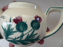 Load image into Gallery viewer, SCOTTISH POTTERY. Rare 1920s Morrison &amp; Crawford ROSSLYN Ware Miniature Teapot from Grantshouse. Hand Painted Scotch Thistles
