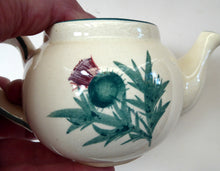 Load image into Gallery viewer, SCOTTISH POTTERY. Rare 1920s Morrison &amp; Crawford ROSSLYN Ware Miniature Teapot from Grantshouse. Hand Painted Scotch Thistles

