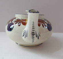Load image into Gallery viewer, Scottish Pottery. RARE Robert Heron &amp; Sons LANGTOUN WARE, Kirkcaldy. Small Size Teapot - with Dark Cherries and Floral Design
