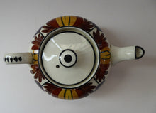 Load image into Gallery viewer, Scottish Pottery. RARE Robert Heron &amp; Sons LANGTOUN WARE, Kirkcaldy. Small Size Teapot - with Dark Cherries and Floral Design

