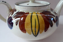 Load image into Gallery viewer, Scottish Pottery. RARE Robert Heron &amp; Sons LANGTOUN WARE, Kirkcaldy. Small Size Teapot - with Dark Cherries and Floral Design

